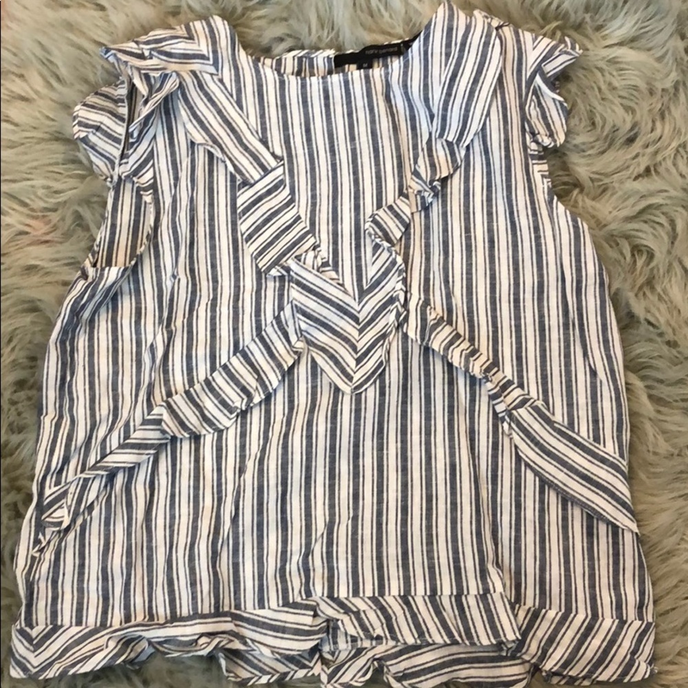 Blue and white blouse